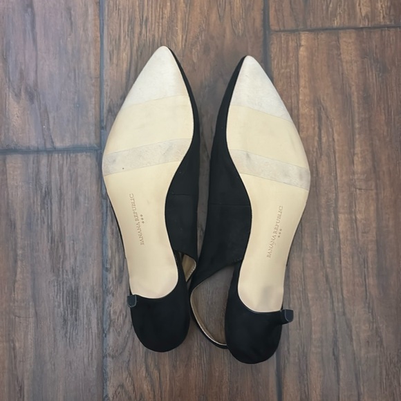 Suede Black Slingback Kitten Heels - Picture 3 of 6